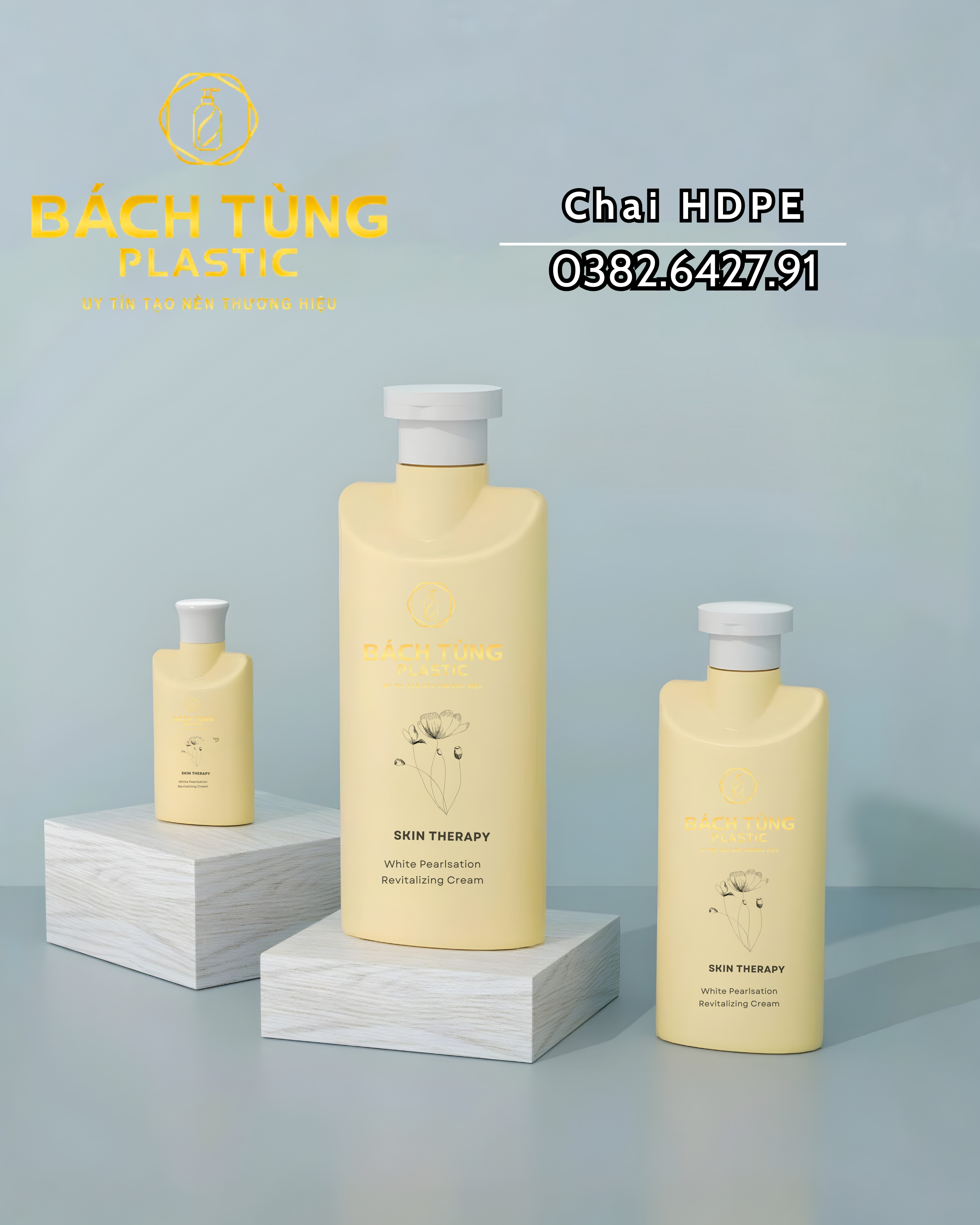 HDPE SQUARE SLIM BOTTLE SET – MILKY YELLOW COLOR | MULTIPLE SIZES