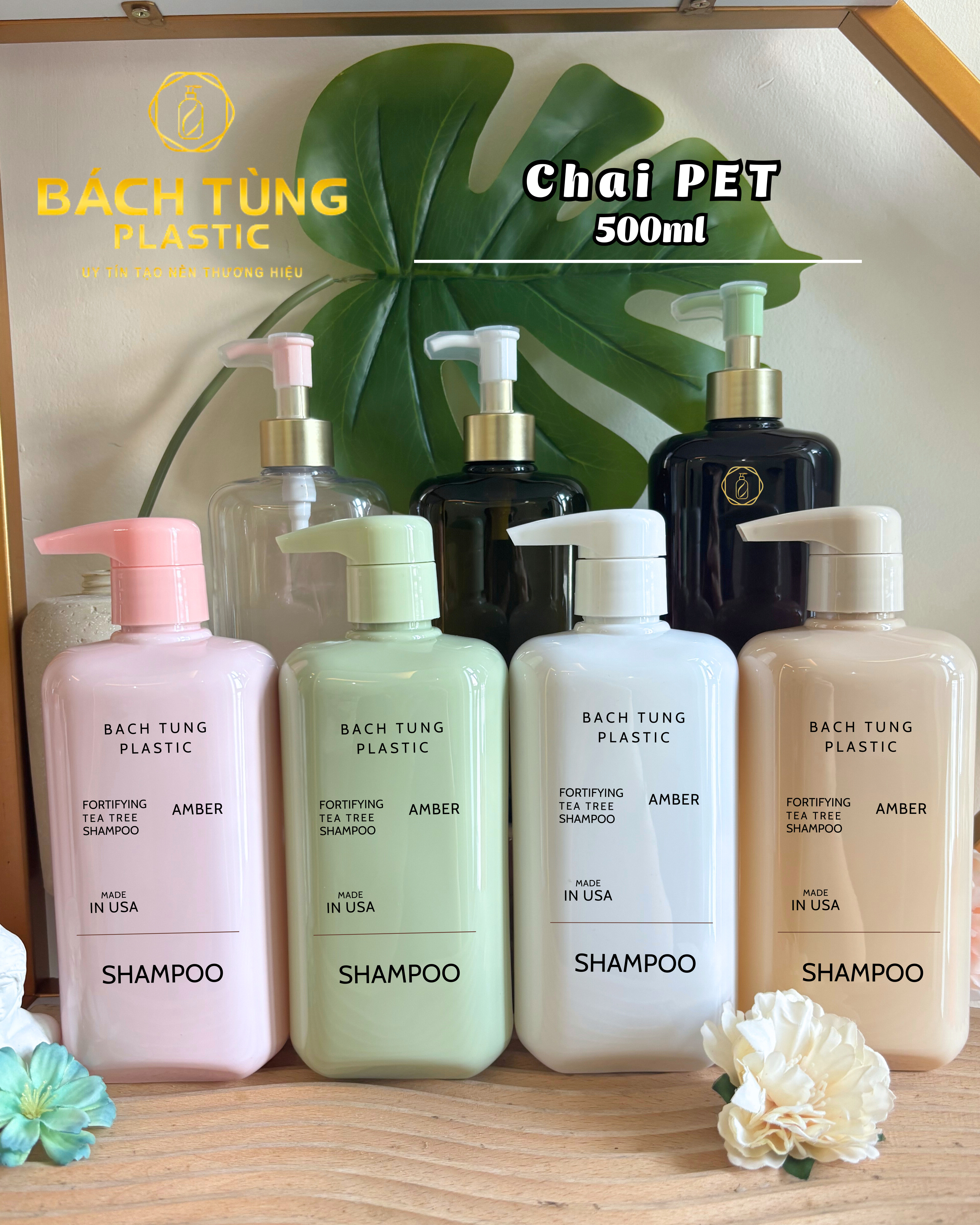 500ML SQUARE PET BOTTLE – CUSTOM COLOR – FI 28