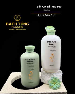 500ML ROUND HDPE BOTTLE + GREEN FLIP CAP