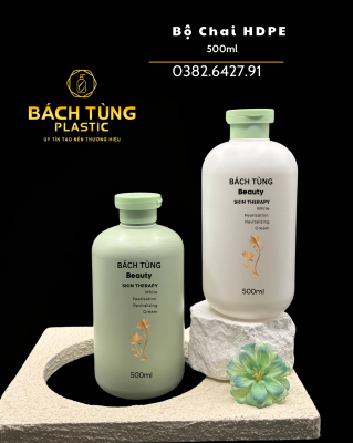 500ML ROUND HDPE BOTTLE + GREEN FLIP CAP