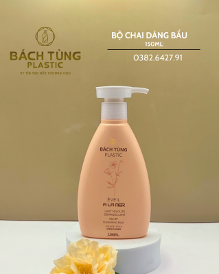 Chai HDPE Dáng Bầu -150ml - Màu Trắng|Cam Sữa