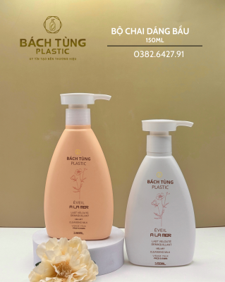 Chai HDPE Dáng Bầu -150ml - Màu Trắng|Cam Sữa