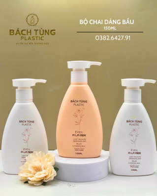 Chai HDPE Dáng Bầu -150ml - Màu Trắng|Cam Sữa