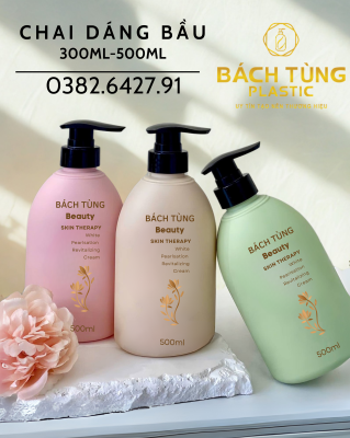 Chai HDPE - Dáng Bầu 300ml – 500ml - Cổ Lớn FI33