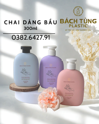 Chai HDPE Dáng Bầu Vuông - 300ml cổ nhỏ FI24