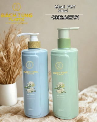PET PLASTIC BOTTLE 800ML – ROUND SHAPE IN MINT GREEN & SKY BLUE WITH FI33 NEW PUMP CAP (ORDER ONLY)