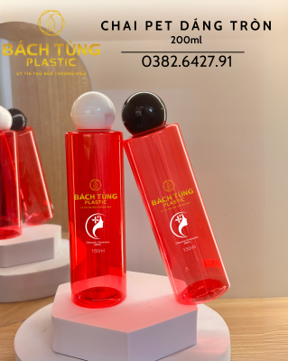 Round PET Bottle - 200ml - Red