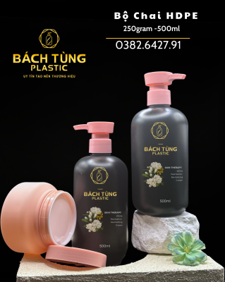 500ML ROUND BOTTLE & COSMETIC JAR COMBO – ELEGANT, COORDINATED PACKAGING FOR YOUR BRAND