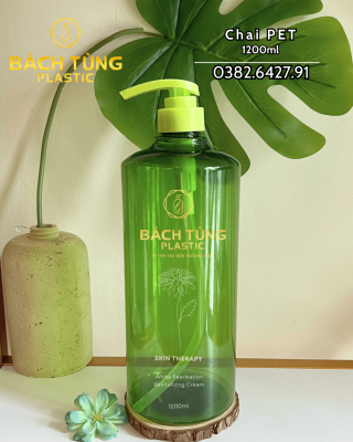 PET BOTTLE 1200ML – ROUND SHOULDER – GREEN – MATCHING FI33 CAP
