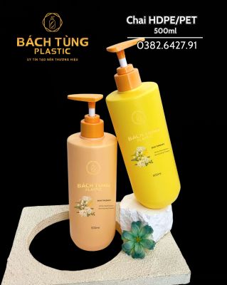 500ML HDPE ROUND BOTTLE – LEMON YELLOW & APRICOT ORANGE – FI28