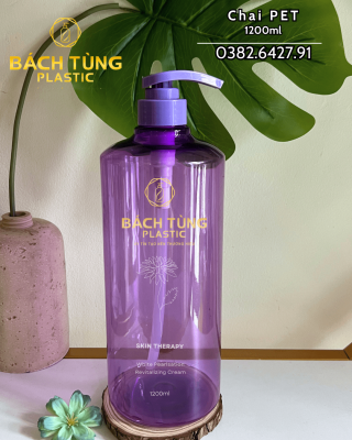 PET BOTTLE 1200ML – ROUND SHOULDER – PURPLE – MATCHING FI33 CAP