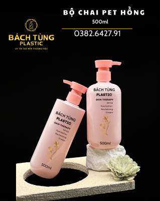 500ML LIGHT PINK PET BOTTLE SET