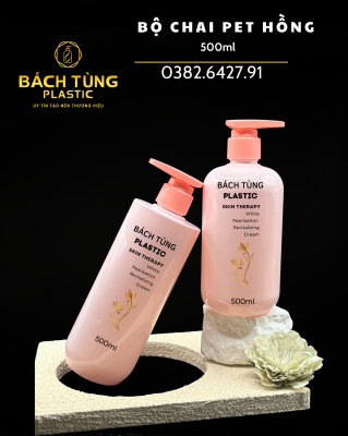 500ML LIGHT PINK PET BOTTLE SET