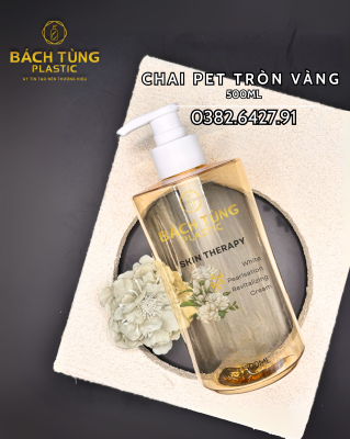 Chai  PET Dáng Tròn - Màu Vàng - 500ml