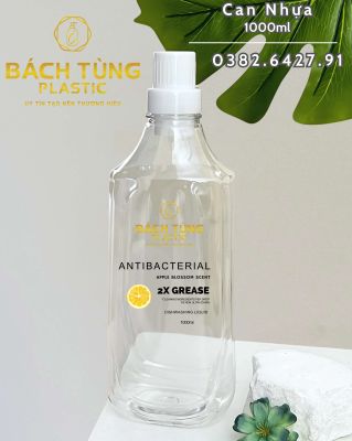 1000ml Transparent PP Plastic Can – White Screw Cap