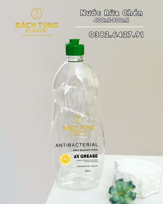 Dishwashing Liquid Bottle with Green Dropper Cap – 400ml to 800ml
