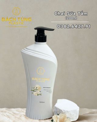1200ml White Porcelain Shower Gel Bottle