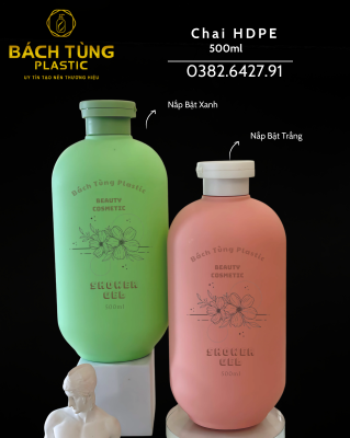 PET PLASTIC BOTTLE – OVAL SHAPE IN PINK & GREEN WITH MATCHING FLIP-TOP CAP