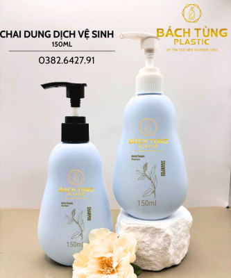  Chai HDPE  Dáng Con Vịt - Màu Xanh Baby - 150ml