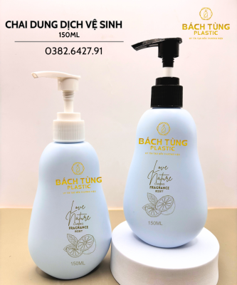 Chai HDPE Dáng Con Vịt - Màu Xanh Baby - 150ml