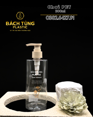 Transparent Round PET Bottle – Square Shoulder – 300ml 