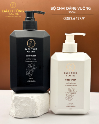 Chai HDPE Dáng Vuông - 350ml - Nhiều Màu