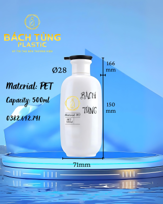 500ml PET Pump Dispenser Bottle – Ideal for Soaps, Lotions, Cosmetics & More