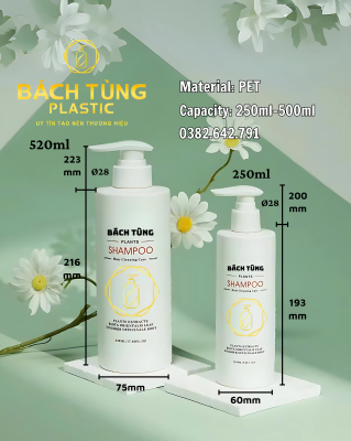 PET Shampoo & Conditioner Bottles (250 ml & 520 ml)