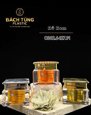 ORANGE GLASS CREAM JAR – 30G | 50G – GOLD & SILVER LID OPTIONS