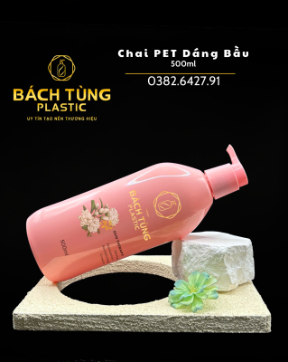 500ML PINK PET ROUND CURVED BOTTLE