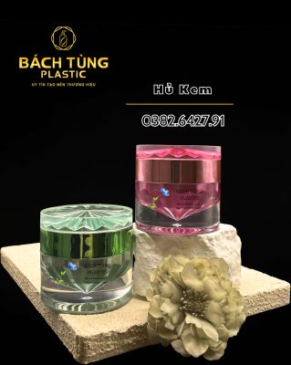 ROUND GLASS CREAM JAR – PINK & GREEN – 15G | 20G | 30G