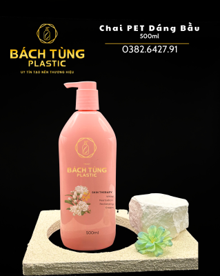 500ML PINK PET ROUND CURVED BOTTLE