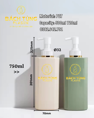 500 ml  & 720 ml PET Pump Dispenser Bottles