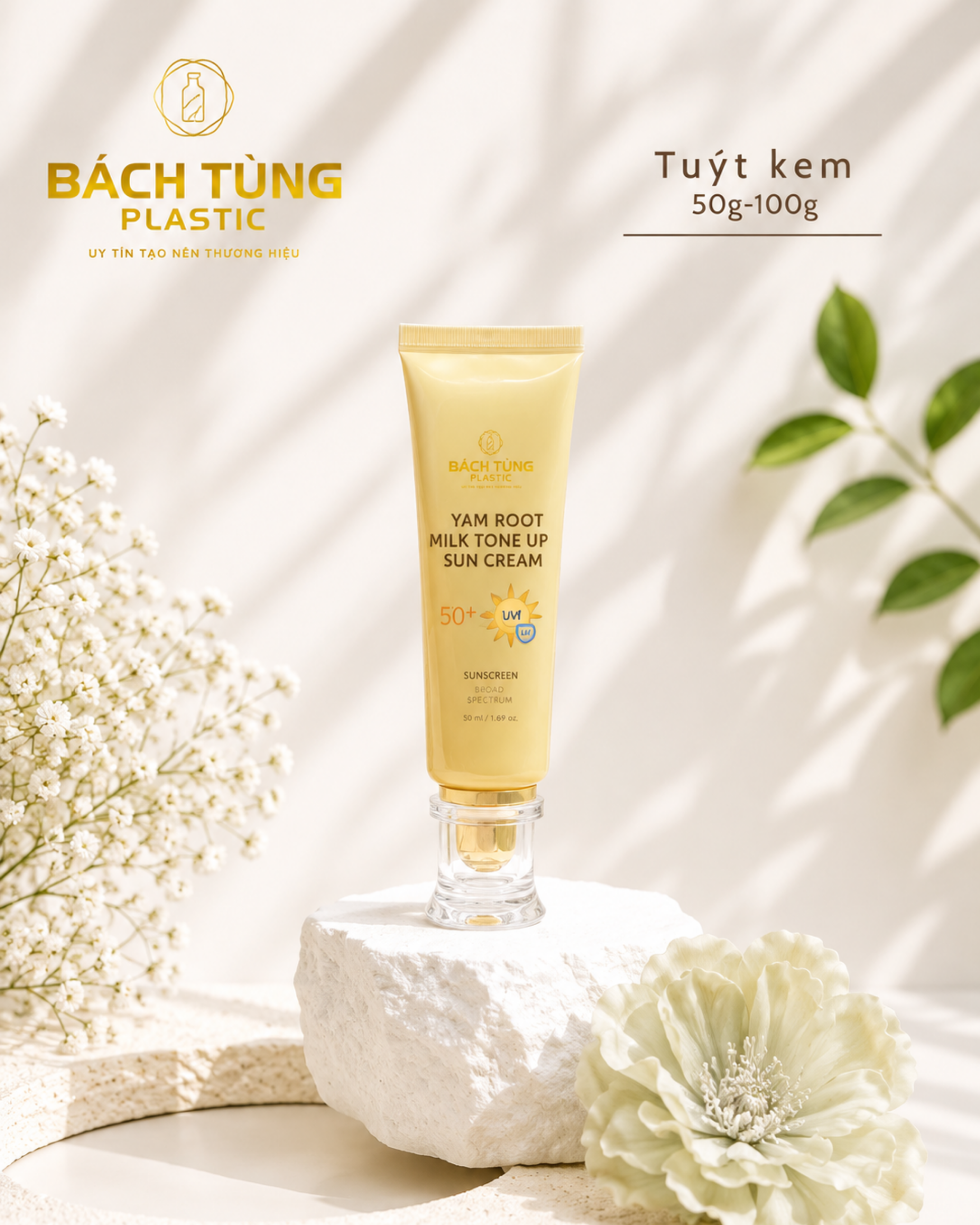TUÝP KEM MÀU VÀNG – NẮP KIM CƯƠNG SANG TRỌNG