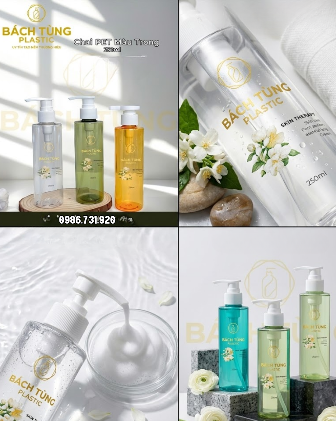BỘ CHAI PET 250ML MÀU TRONG SUỐT
