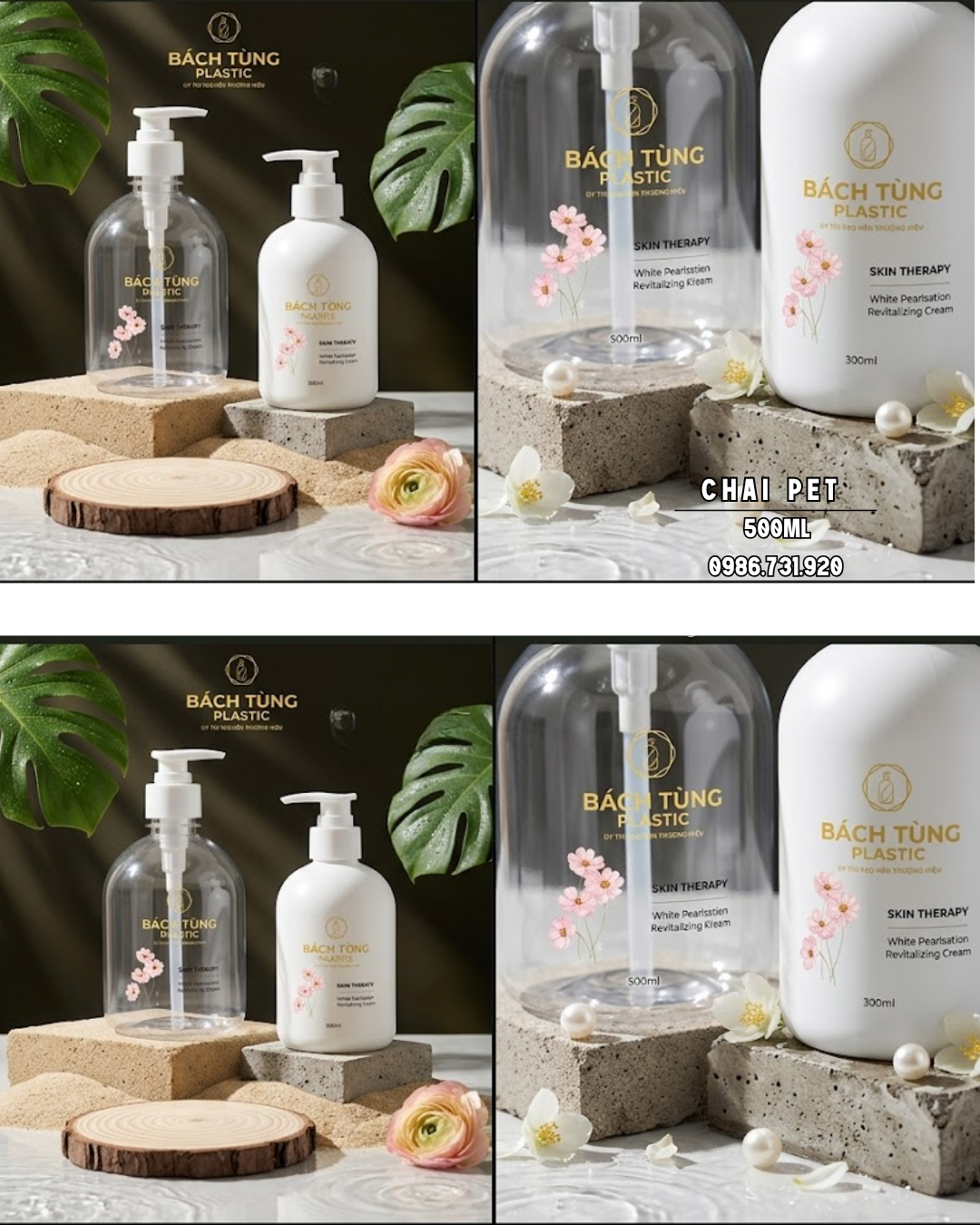CHAI PET 500ML TRONG SUỐT – DÁNG TRÒN – KẾT HỢP VÒI NHẤN FI28