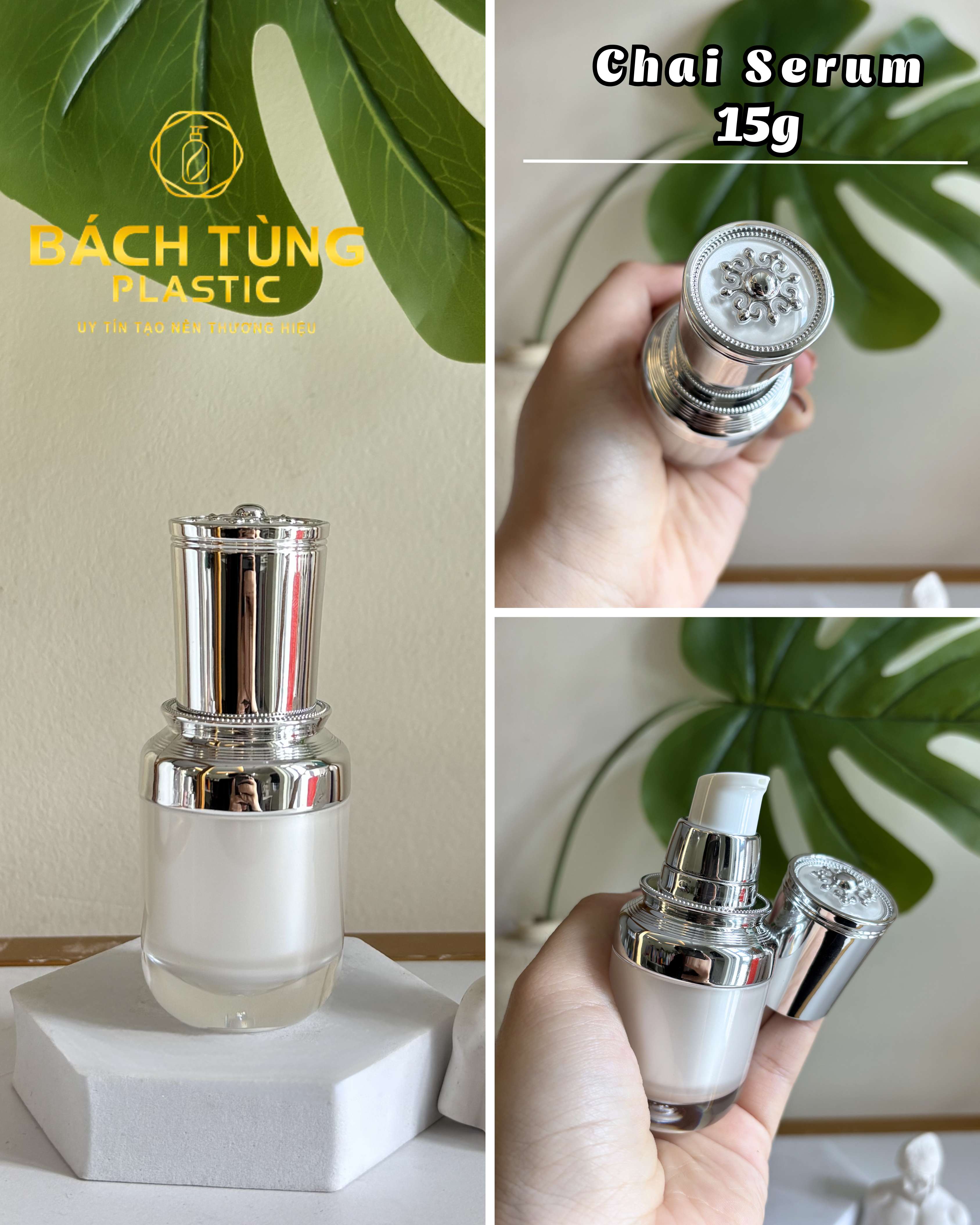 CHAI SERUM 15G – NẮP BẠC HOA VĂN