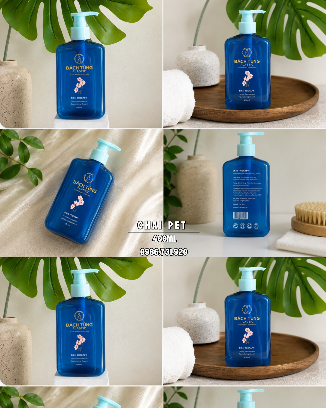 CHAI PET 400ML DÁNG VUÔNG – MÀU XANH DƯƠNG THANH LỊCH