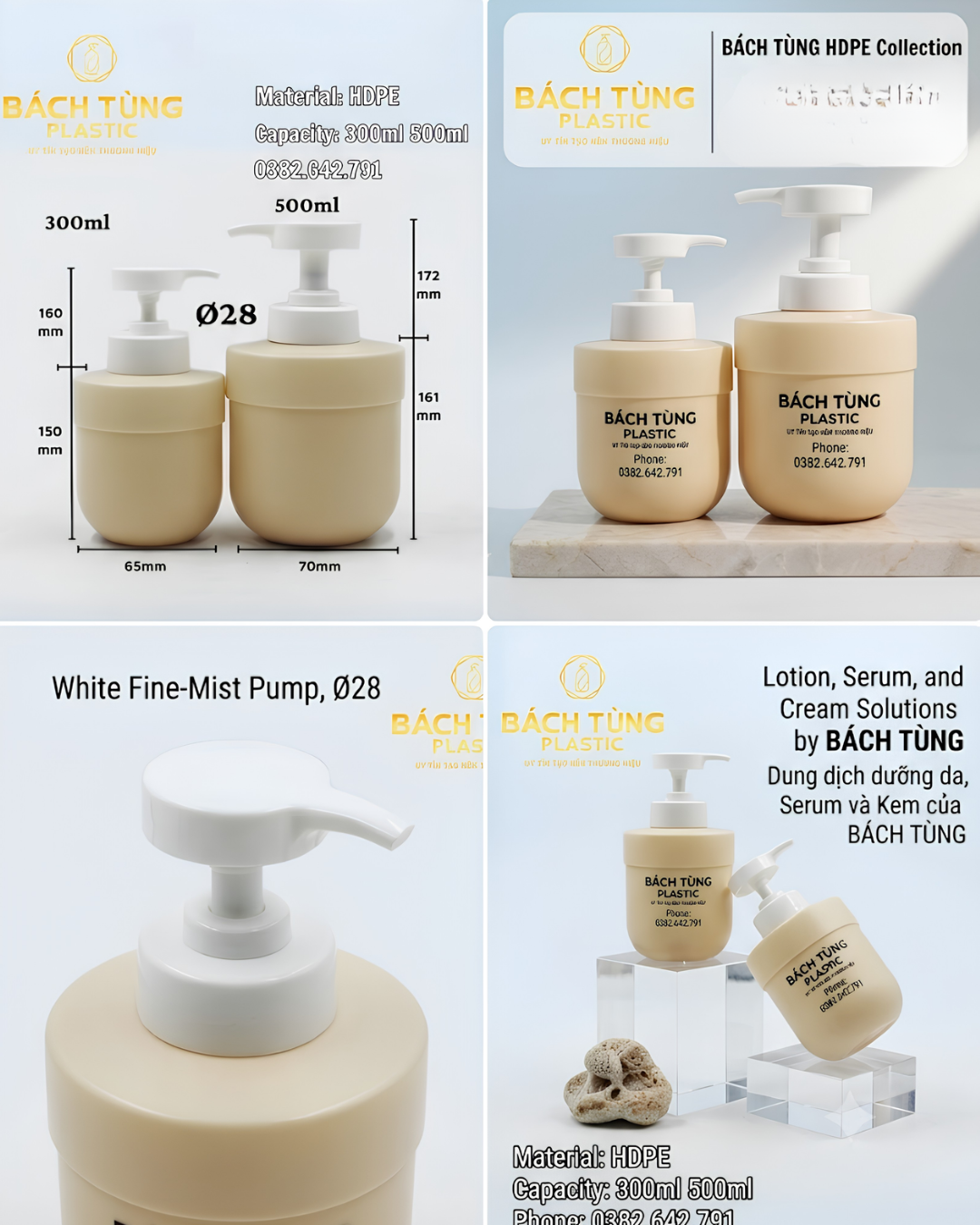 Chai Nhựa HDPE 300ml & 500ml