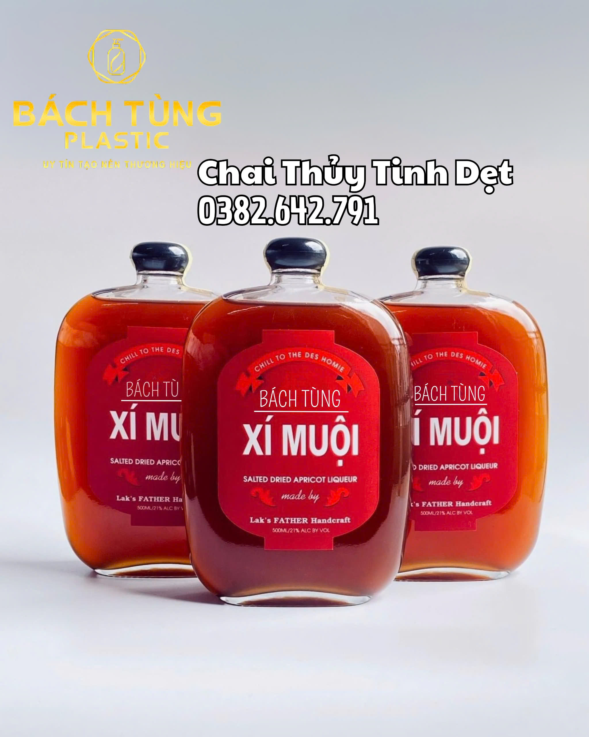 CHAI THỦY TINH DẸT 300ML | 500ML
