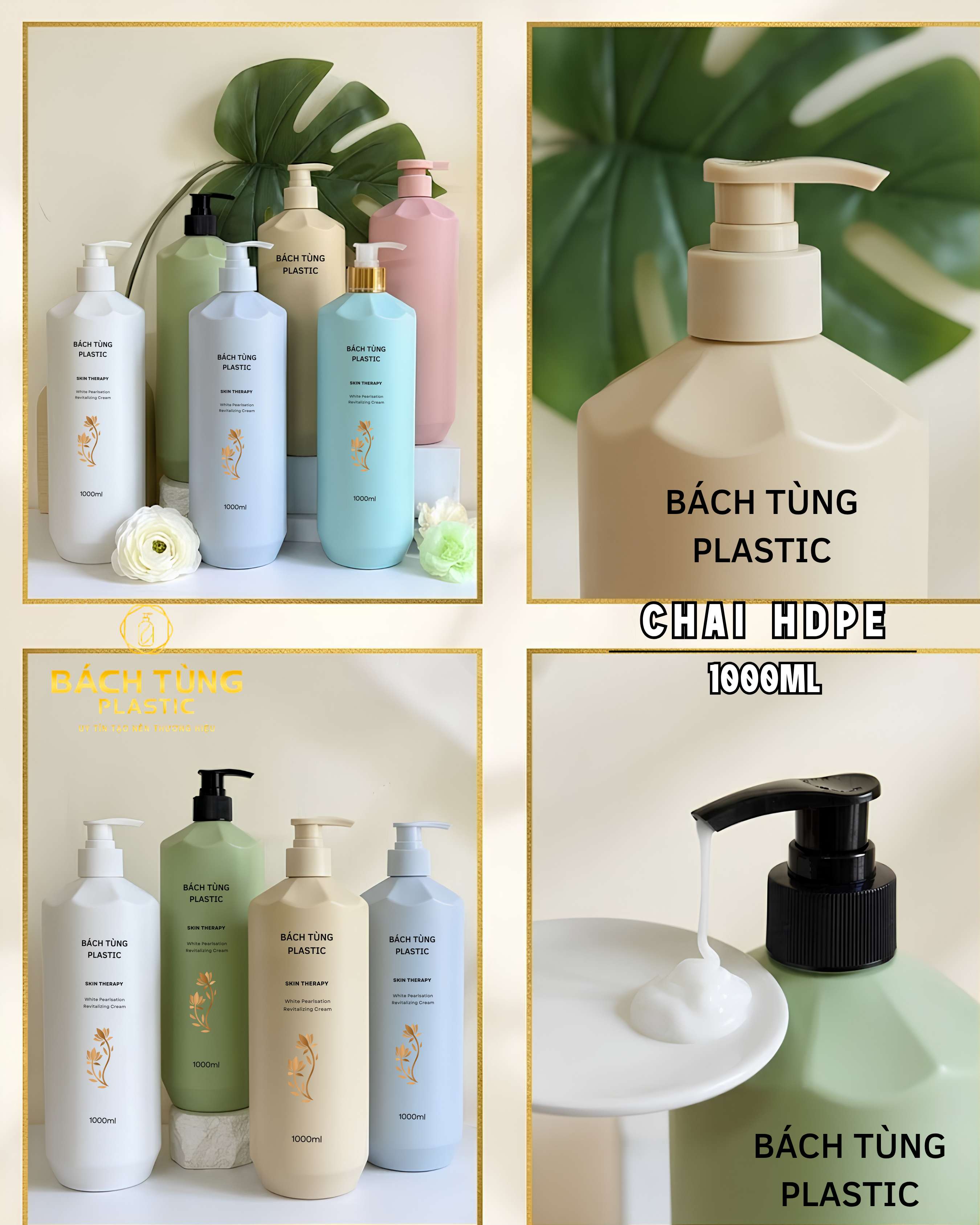 CHAI HDPE 1000ML DÁNG DÀI NHÀ BÁCH TÙNG
