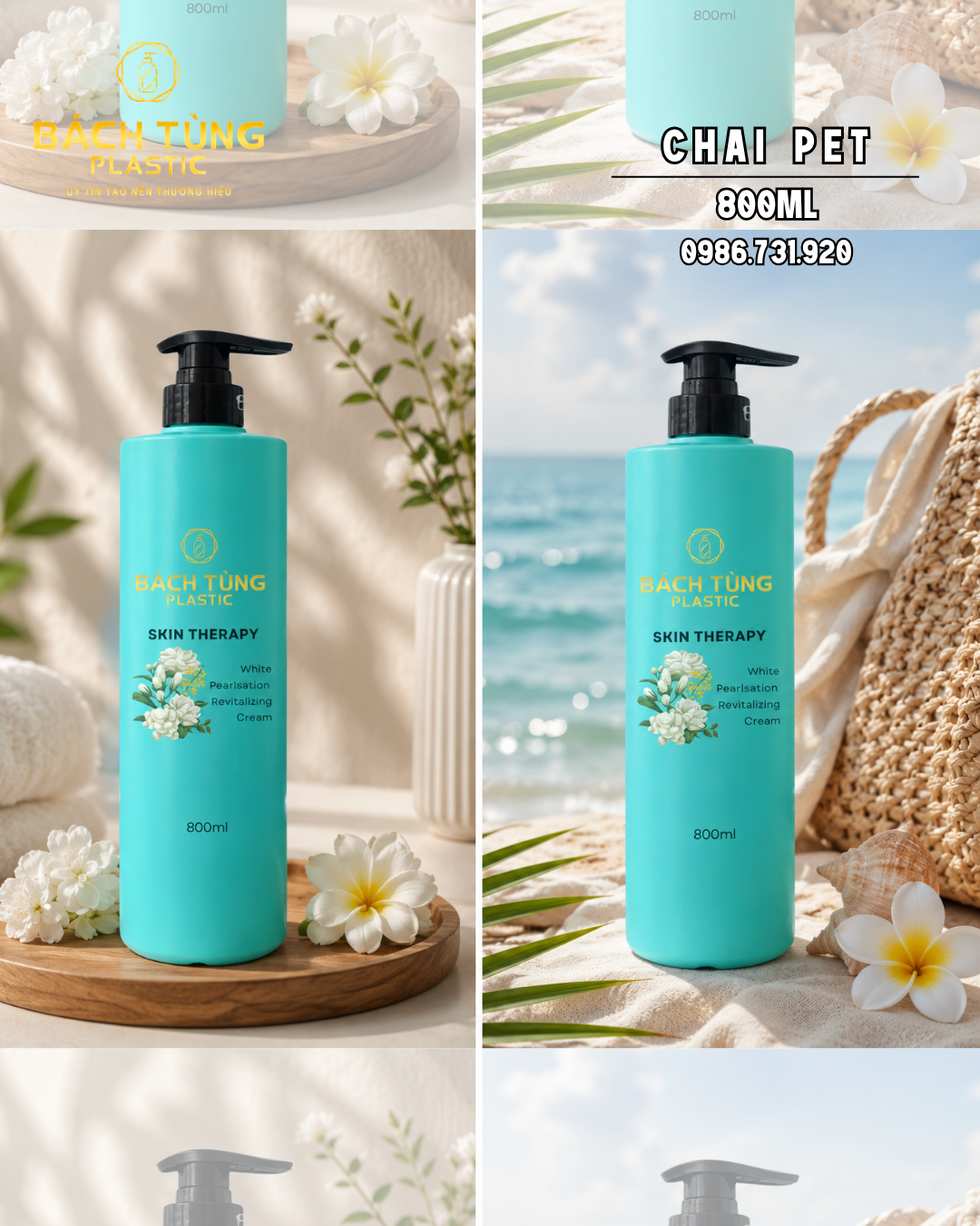 Chai HDPE 800ml Màu Xanh - Dung tích lớn
