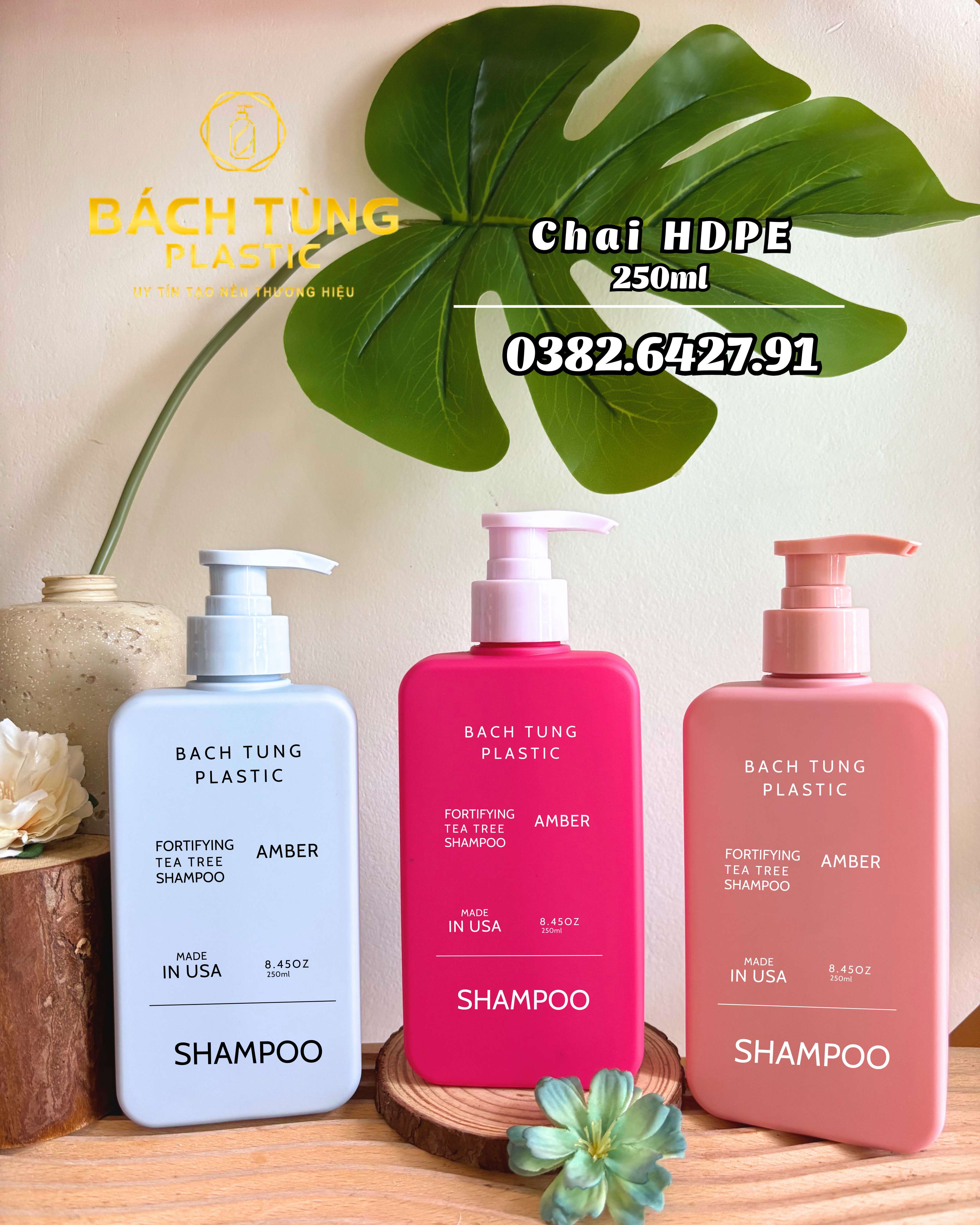 CHAI HDPE DÁNG VUÔNG 250ML