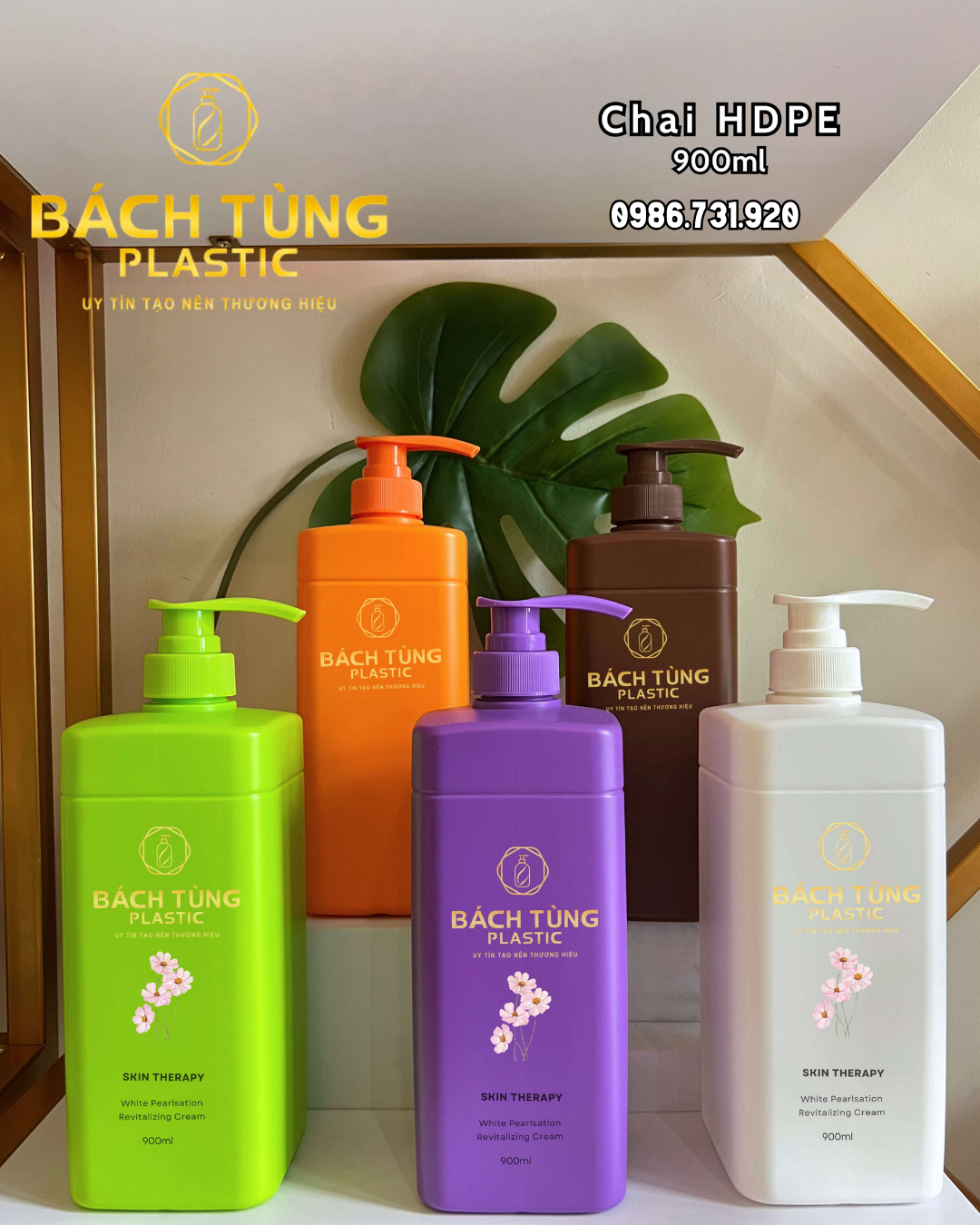 CHAI HDPE DÁNG VUÔNG 900ML – 7 MÀU SẮC THỜI TRANG