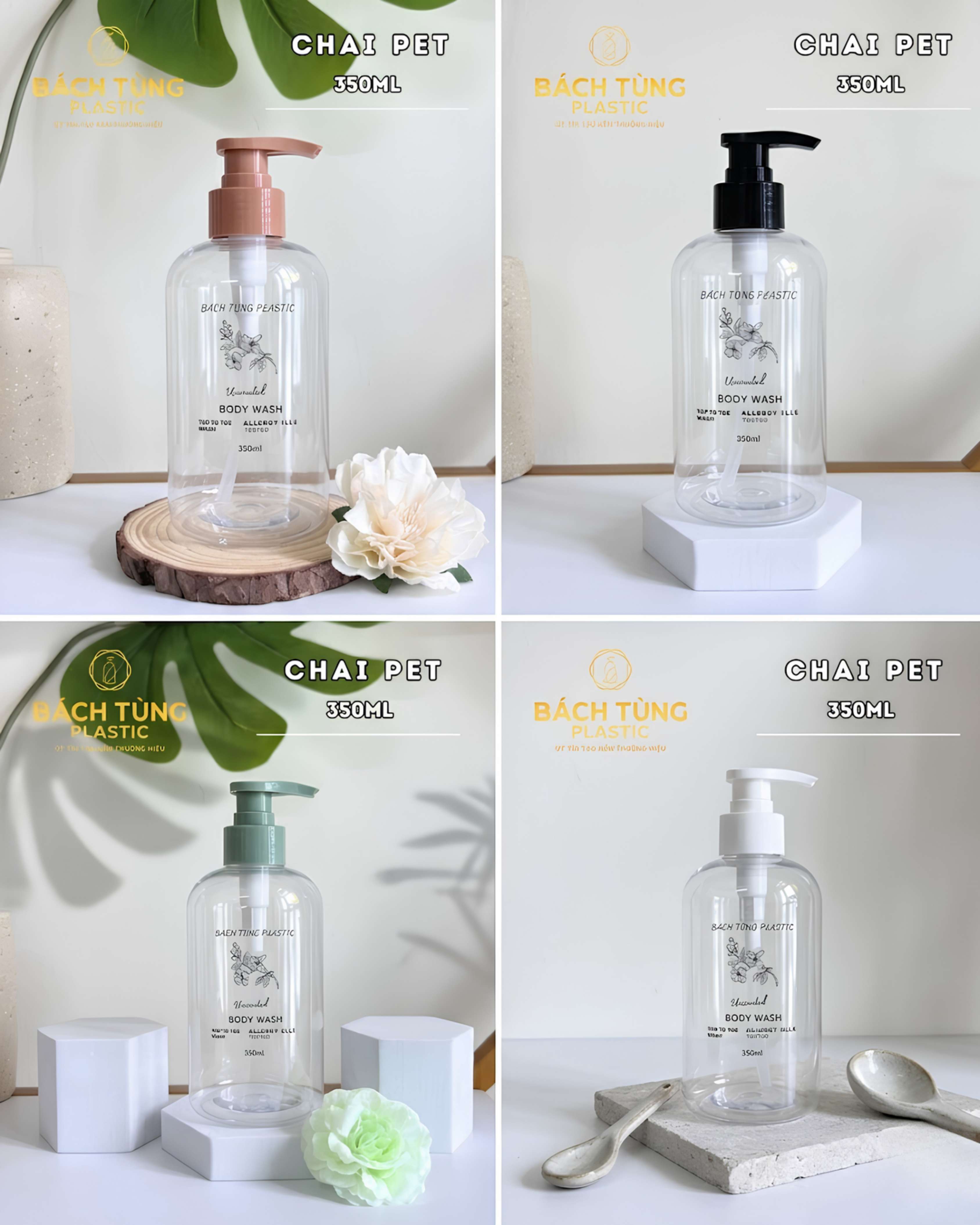 CHAI PET TRÒN 350ML TRONG SUỐT