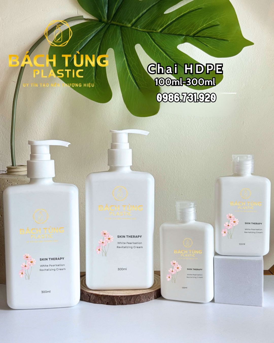 BỘ CHAI HDPE DÁNG VUÔNG 100ML & 300ML