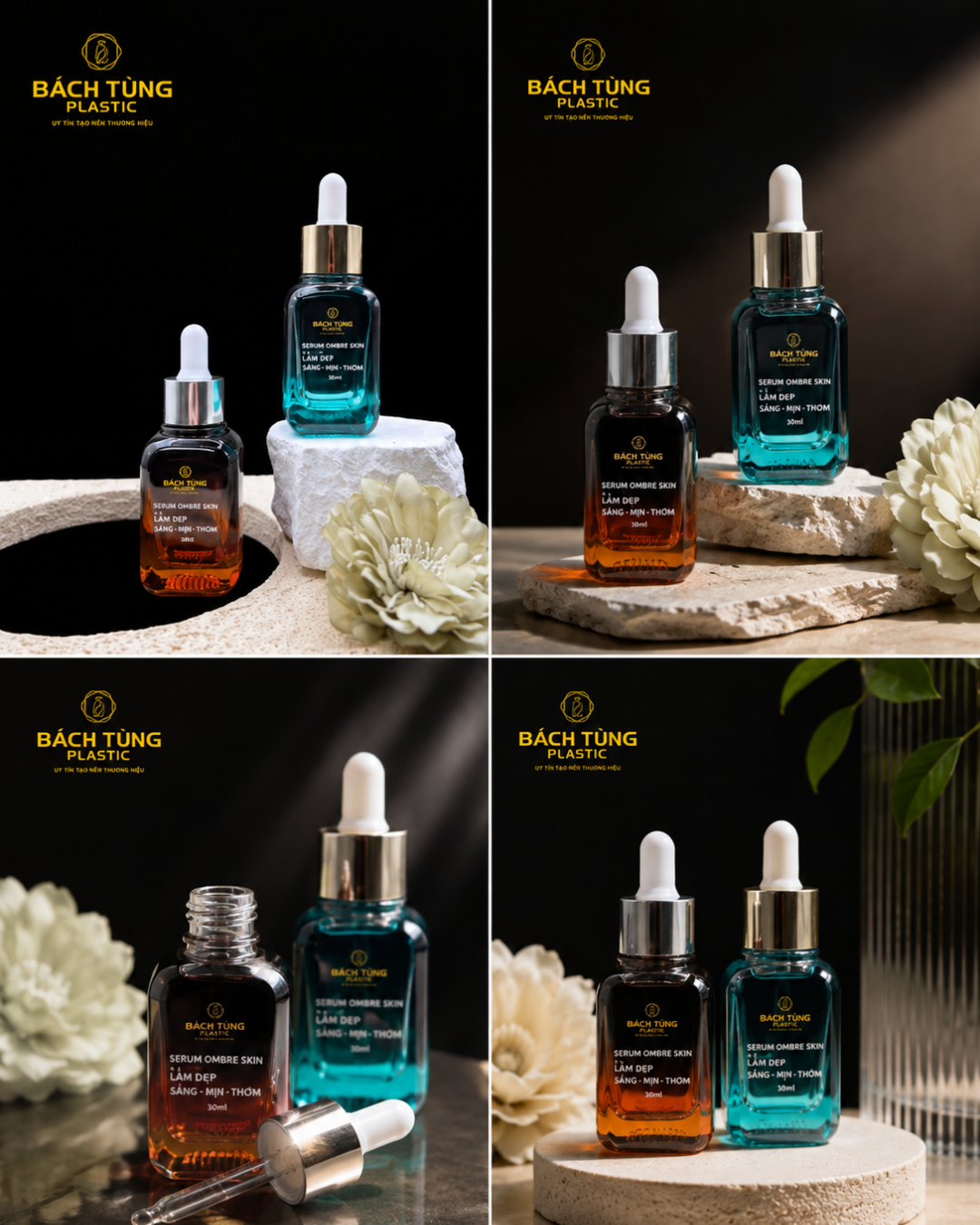 CHAI SERUM THỦY TINH DÁNG VUÔNG NHỎ