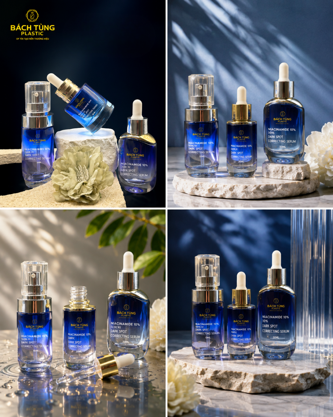 BỘ CHAI SERUM THỦY TINH OMBRE XANH
