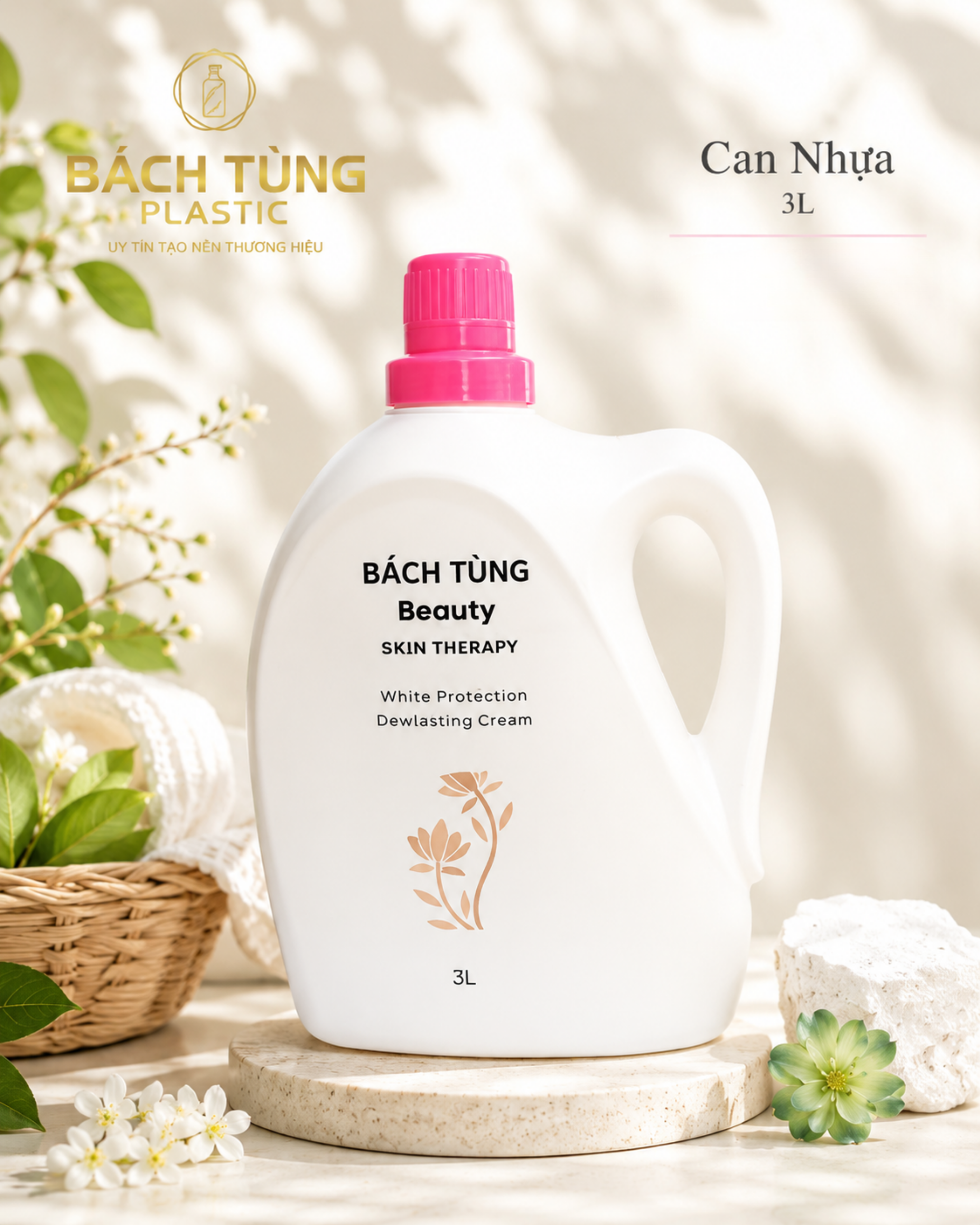 CAN NHỰA 3 LÍT MÀU TRẮNG