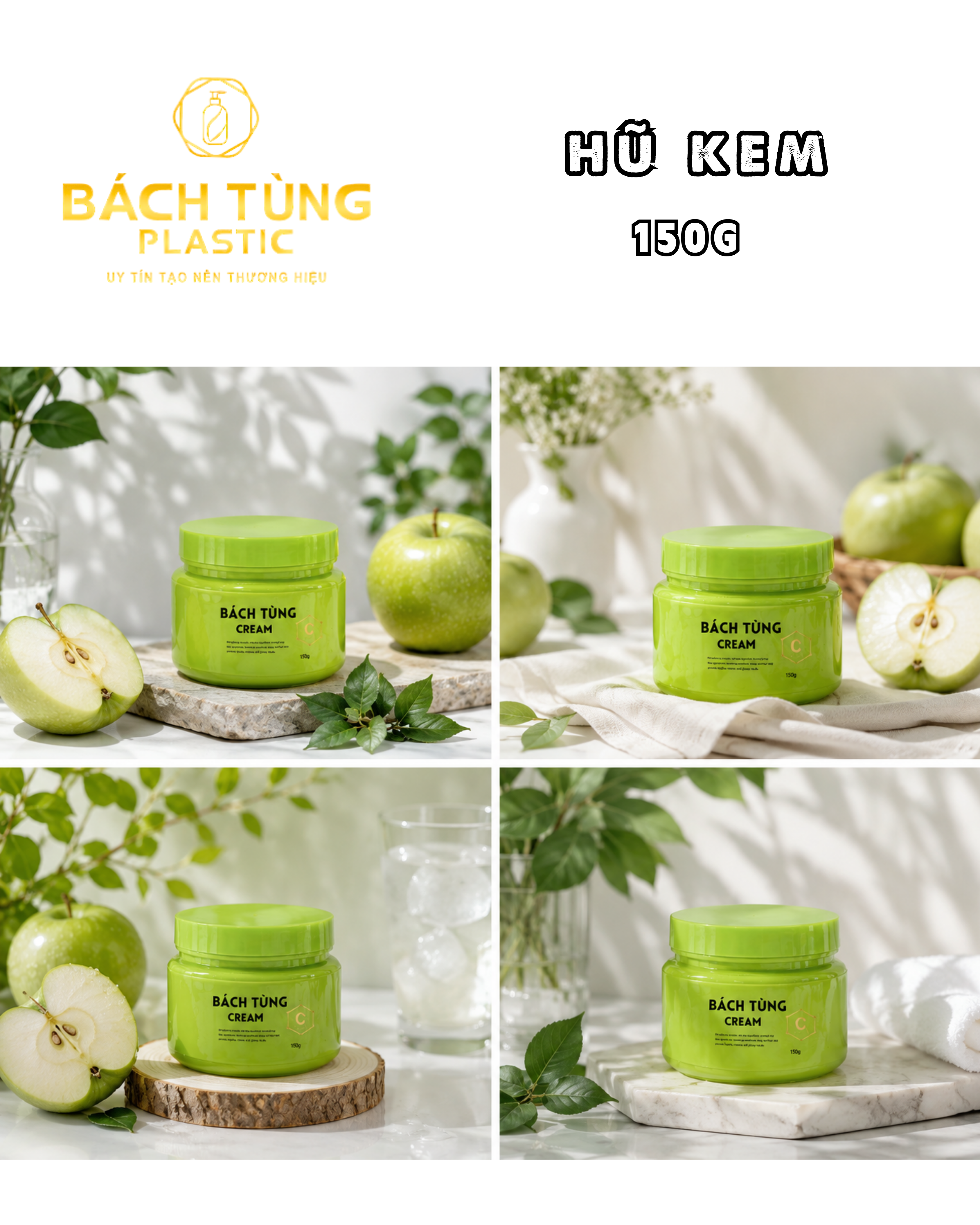Hũ PET 150g Màu Xanh Lá